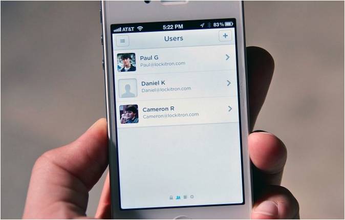 Lockitron iPhone uygulamasının kullanışlı sanal tuşları