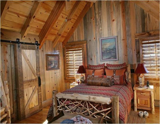 Rustik yatak odası dekoru