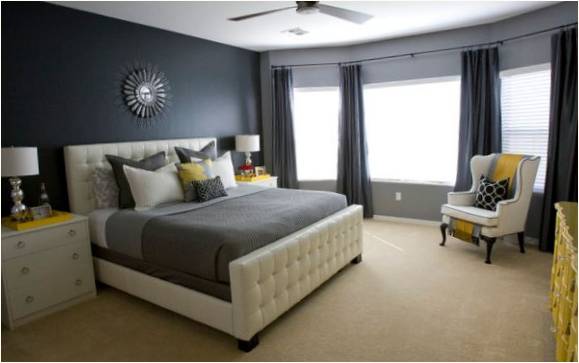 Yatak odanızı gri renkte dekore etmek
