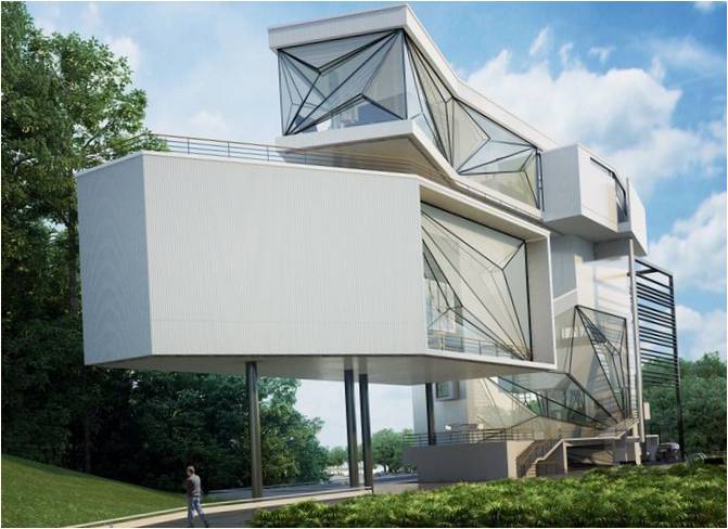 Uzun ve dar ultra-modern ev
