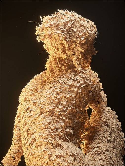 Jean-Michel Biorel'in dijital sanatı: sürreal kadın çiçek heykelleri
