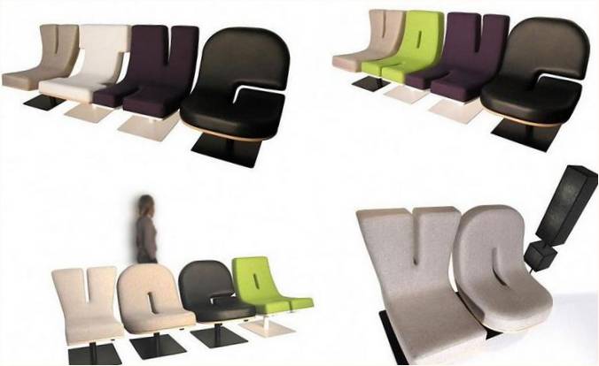 Farklı renk ve şekillerde sandalyeler